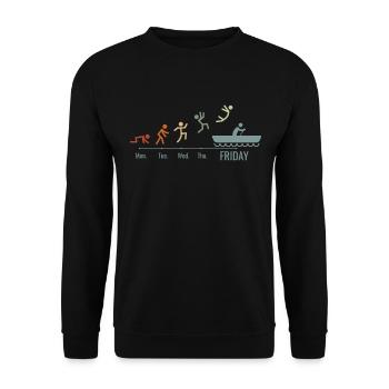 Kanu Kajak Wochenend BOOT Kanufahrer Kanufahren - Unisex Pullover - Schwarz - Vorne - Alina (178cm) & Michal (187cm)