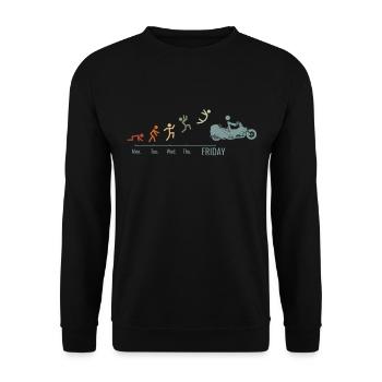 Trike Trike Rider Motor Trike Vintage Trike Bike - Sweat-shirt Unisexe - noir - Devant - Alina (178cm) & Michal (187cm)