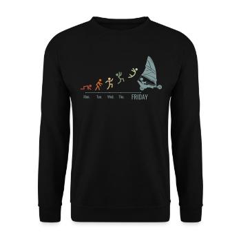 Sand Sailing Windracer Vintage Landsegler - Unisex Sweatshirt - black - Front - Alina (178cm) & Michal (187cm)