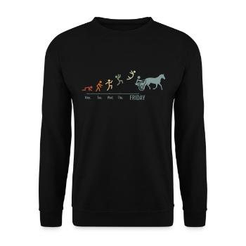 Trotting Horse Trotting Sport Vintage Horses - Unisex Sweatshirt - black - Front - Alina (178cm) & Michal (187cm)