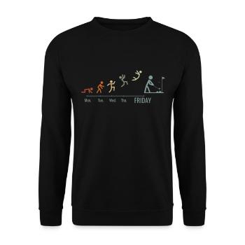 Jeu de golf Golfeur Balle de golf Vintage Week-end - Sweat-shirt Unisexe - noir - Devant - Alina (178cm) & Michal (187cm)