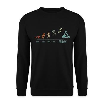 Scooter Rider Moped Moped Scooter Driver Vintage - Unisex Sweatshirt - black - Front - Alina (178cm) & Michal (187cm)