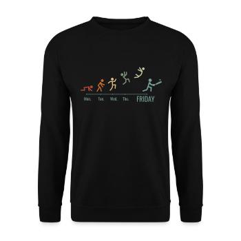Cricketer Cricket Game Vintage Weekend - Unisex Sweatshirt - black - Front - Alina (178cm) & Michal (187cm)