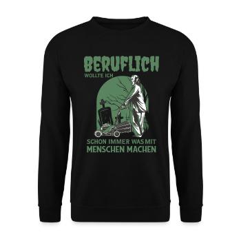 Grabpfleger Friedhof Landschaftsgärtner - Unisex Pullover - Schwarz - Vorne - Alina (178cm) & Michal (187cm)