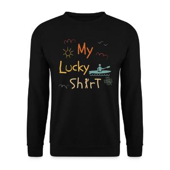 KAYAKS CANOE RAFTING BOAT Kayaking Funny Vintage - Unisex Sweatshirt - black - Front - Alina (178cm) & Michal (187cm)