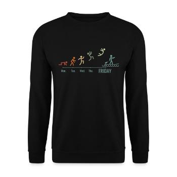 SUP paddleboarding Stand Up Paddle Vintage Weekend - Sweat-shirt Unisexe - noir - Devant - Alina (178cm) & Michal (187cm)
