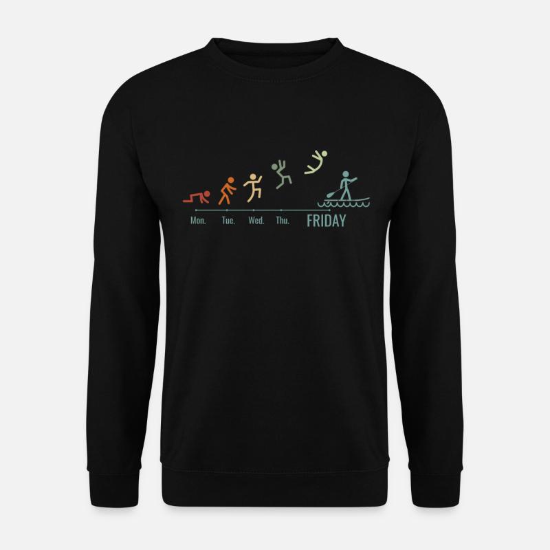 SUP paddleboarding Stand Up Paddle Vintage Weekend - Unisex Pullover - Schwarz
