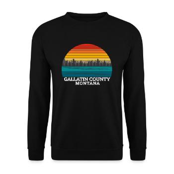 Gallatin County Montana - Unisex Pullover - Schwarz - Vorne - Alina (178cm) & Michal (187cm)