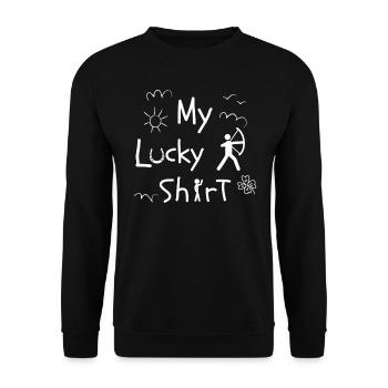 Bogenschütze Bogenschießen Sport Wochenende - Unisex Pullover - Schwarz - Vorne - Alina (178cm) & Michal (187cm)