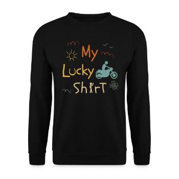 Motorcyclist Motorcycle Moped Funny Vintage - Unisex Sweatshirt - black - Front - Alina (178cm) & Michal (187cm)