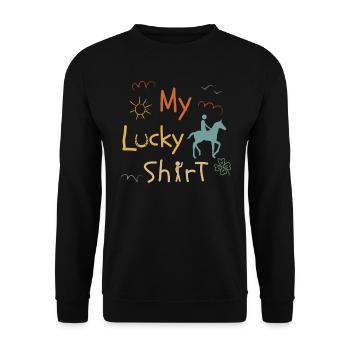 Chevaux Cavalier Cavalier Drôle Chevaux Vintage - Sweat-shirt Unisexe - noir - Devant - Alina (178cm) & Michal (187cm)