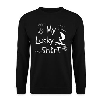 Windsurfing Segel Surfbrett Windsurfen lustiges - Unisex Pullover - Schwarz - Vorne - Alina (178cm) & Michal (187cm)