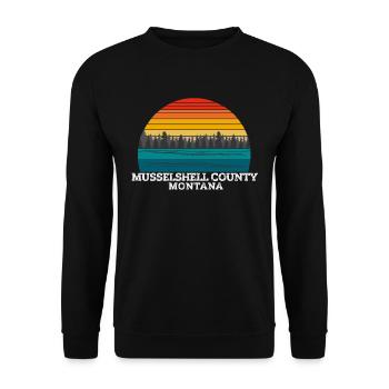 Musselshell County Montana - Unisex Pullover - Schwarz - Vorne - Alina (178cm) & Michal (187cm)