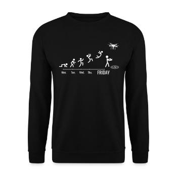 Drone Pilot Drone Camera Quadcopter Weekend - Unisex Sweatshirt - black - Front - Alina (178cm) & Michal (187cm)