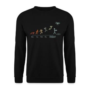 Drone Pilot Drone Quadcopter Week-end - Sweat-shirt Unisexe - noir - Devant - Alina (178cm) & Michal (187cm)