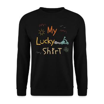 Scooter Rider Moped Moped Scooter Driver Vintage - Unisex Sweatshirt - black - Front - Alina (178cm) & Michal (187cm)