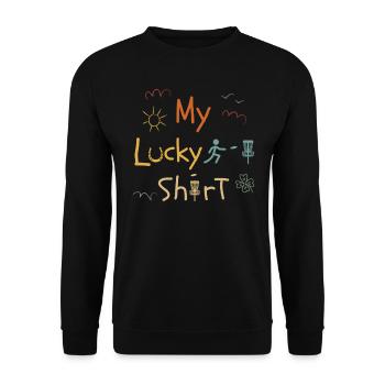 Disc Golf Player Disc Golfer Game Funny Vintage - Sweat-shirt Unisexe - noir - Devant - Alina (178cm) & Michal (187cm)