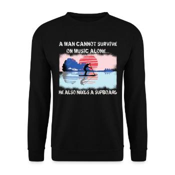 SUP Gitarren-Musik paddleboarding Stand Up Paddle - Unisex Pullover - Schwarz - Vorne - Alina (178cm) & Michal (187cm)