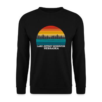 Réservoir du lac Jeffrey, Nebraska - Sweat-shirt Unisexe - noir - Devant - Alina (178cm) & Michal (187cm)