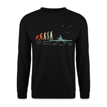 Kanuten Kanus-Rudern Kanu-Ruderer Vintage - Unisex Pullover - Schwarz - Vorne - Alina (178cm) & Michal (187cm)