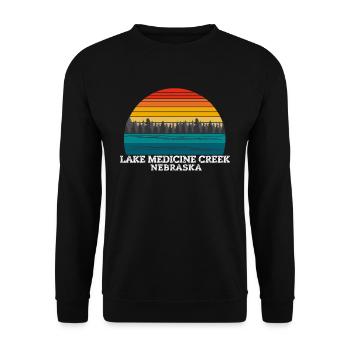 Lake Medicine Creek Nebraska - Unisex Sweatshirt - black - Front - Alina (178cm) & Michal (187cm)