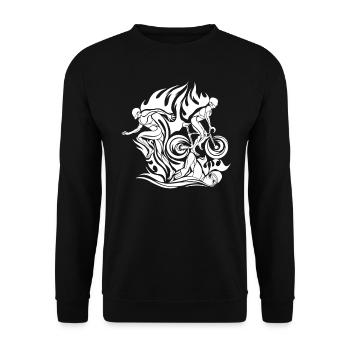 Triathlète Course à pied Natation Vélo Cyclisme - Sweat-shirt Unisexe - noir - Devant - Alina (178cm) & Michal (187cm)