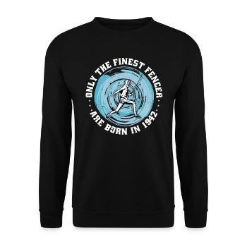 Fencer born 1942 Birthday fencing athlete - Unisex Sweatshirt - black - Front - Alina (178cm) & Michal (187cm)