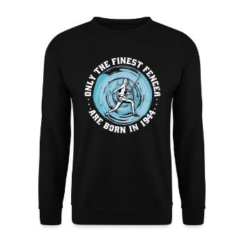 Fencer born 1944 Birthday fencing athlete - Unisex Sweatshirt - black - Front - Alina (178cm) & Michal (187cm)