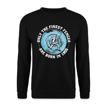 Fencer born 1955 Birthday fencing athlete - Unisex Sweatshirt - black - Front - Alina (178cm) & Michal (187cm)
