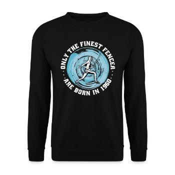 Fencer born 1960 Birthday fencing athlete - Unisex Sweatshirt - black - Front - Alina (178cm) & Michal (187cm)