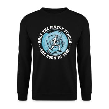 Fencer born 1949 birthday fencing athlete - Unisex Sweatshirt - black - Front - Alina (178cm) & Michal (187cm)