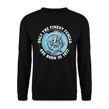 Fencer born 1977 Birthday fencing athlete - Unisex Sweatshirt - black - Front - Alina (178cm) & Michal (187cm)