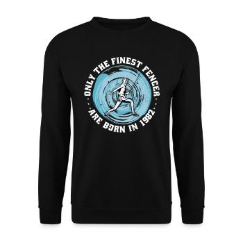 Fencer born 1982 Birthday fencing athlete - Unisex Sweatshirt - black - Front - Alina (178cm) & Michal (187cm)