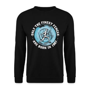 Fencer born 1997 Birthday fencing athlete - Unisex Sweatshirt - black - Front - Alina (178cm) & Michal (187cm)