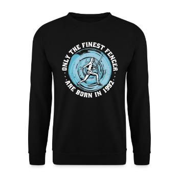 Fencer born 1992 Birthday fencing athlete - Unisex Sweatshirt - black - Front - Alina (178cm) & Michal (187cm)