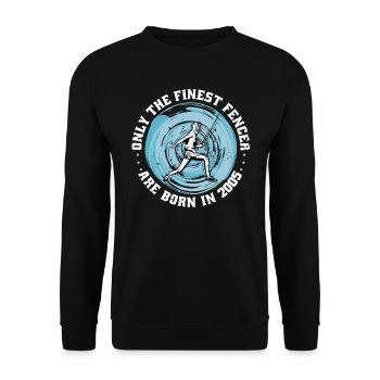 Fencer born 2005 Birthday fencing athlete - Unisex Sweatshirt - black - Front - Alina (178cm) & Michal (187cm)
