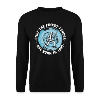 Fencer born 1995 Birthday fencing athlete - Unisex Sweatshirt - black - Front - Alina (178cm) & Michal (187cm)