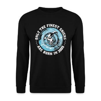 Skier Skifahrer Jahrgang 2005 Geburtstag Skilaufen - Unisex Pullover - Schwarz - Vorne - Alina (178cm) & Michal (187cm)