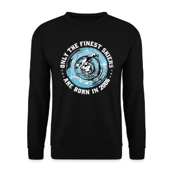 Skier Skifahrer Jahrgang 2006 Geburtstag Skilaufen - Unisex Pullover - Schwarz - Vorne - Alina (178cm) & Michal (187cm)