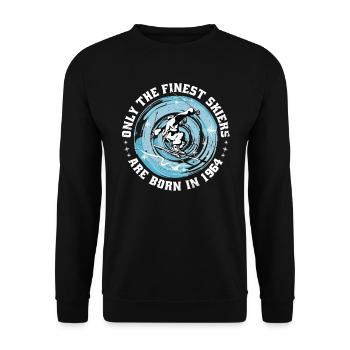 Skier Skifahrer Jahrgang 1964 Geburtstag Skilaufen - Unisex Pullover - Schwarz - Vorne - Alina (178cm) & Michal (187cm)