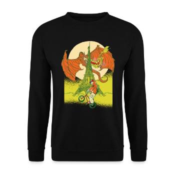 BMX Rad Radfahrer BMX Bike BMX-Rampe Frankreich - Unisex Pullover - Schwarz - Vorne - Alina (178cm) & Michal (187cm)