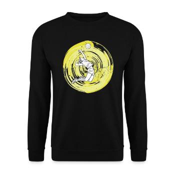 Beachvolleyball Volleyball Volleyballer Vintage - Unisex Pullover - Schwarz - Vorne - Alina (178cm) & Michal (187cm)