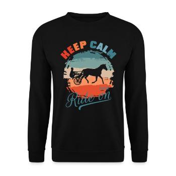 Trotting cheval Trabrennsport Sport équestre Chevaux - Sweat-shirt Unisexe - noir - Devant - Alina (178cm) & Michal (187cm)