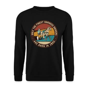 Cheval de trot né en 1942 chevaux d’anniversaire - Sweat-shirt Unisexe - noir - Devant - Alina (178cm) & Michal (187cm)