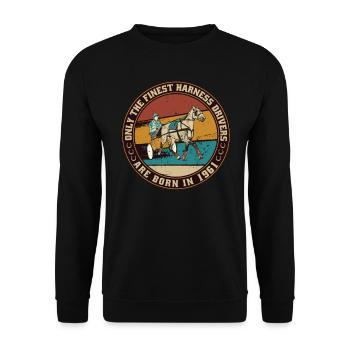 Cheval de trot né en 1961 chevaux d’anniversaire - Sweat-shirt Unisexe - noir - Devant - Alina (178cm) & Michal (187cm)