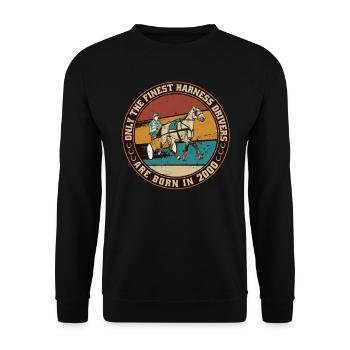 Cheval de trot né 2000 chevaux d’anniversaire - Sweat-shirt Unisexe - noir - Devant - Alina (178cm) & Michal (187cm)