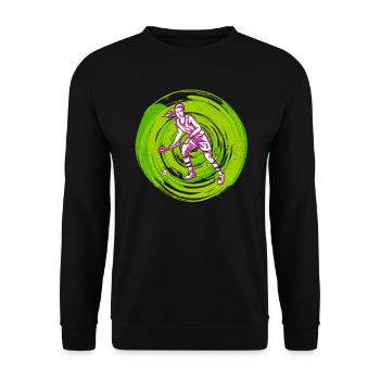 Feldhockeyspieler Hockey Hallenhockey Frauen - Unisex Pullover - Schwarz - Vorne - Alina (178cm) & Michal (187cm)