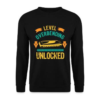 Level Overbending Unlocked Harmonica Player Gift - Unisex Pullover - Schwarz - Vorne - Alina (178cm) & Michal (187cm)