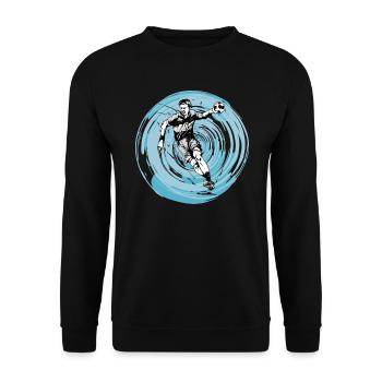 Handballspieler Handball-Ball Handballer Vintage - Unisex Pullover - Schwarz - Vorne - Alina (178cm) & Michal (187cm)
