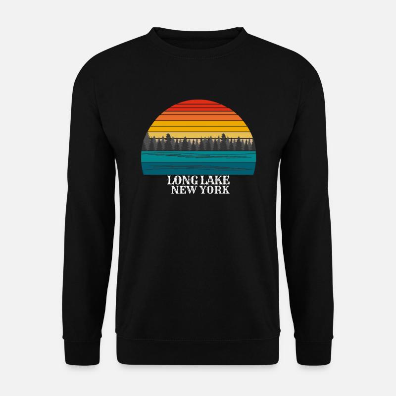 Long Lake New York - Unisex Pullover - Schwarz